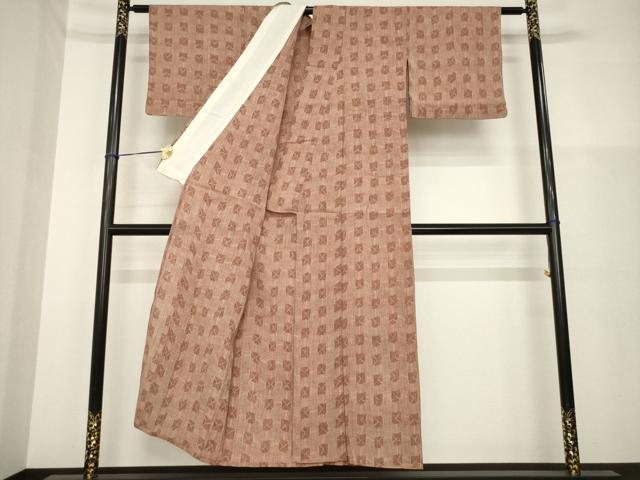 平和屋着物＊夏物 小千谷ちぢみ 幾何学文様 麻 逸品 AABH2134ck