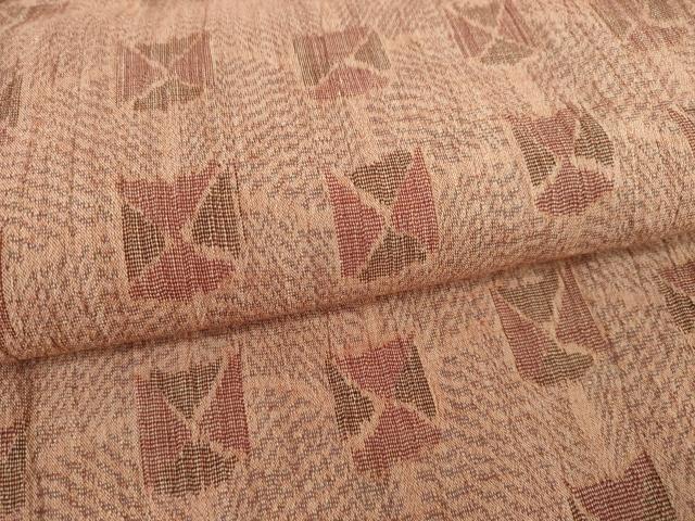 平和屋着物＊夏物 小千谷ちぢみ 幾何学文様 麻 逸品 AABH2134ck