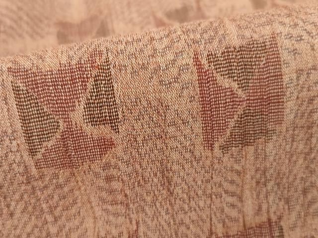 平和屋着物＊夏物 小千谷ちぢみ 幾何学文様 麻 逸品 AABH2134ck