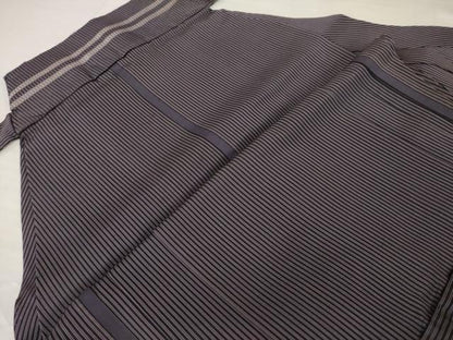 平和屋着物＊夏物 男性 行灯袴 縞 正絹 逸品 AABH2135ck