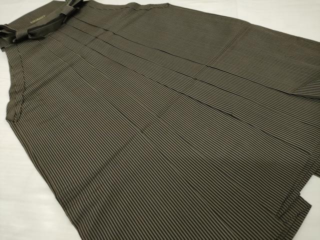 平和屋着物＊夏物　男性　馬乗り袴　縞　正絹　逸品　AABH2141ck