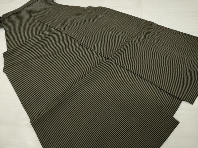 平和屋着物＊夏物　男性　馬乗り袴　縞　正絹　逸品　AABH2141ck