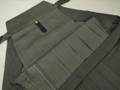 平和屋着物＊夏物 男性 行灯袴 縞 正絹 逸品 AABH2142ck