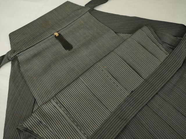 平和屋着物＊夏物 男性 行灯袴 縞 正絹 逸品 AABH2142ck