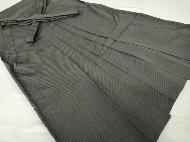 平和屋着物＊夏物 男性 行灯袴 縞 正絹 逸品 AABH2142ck