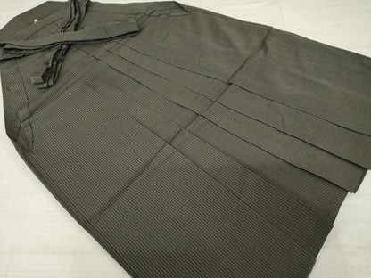 平和屋着物＊夏物 男性 行灯袴 縞 正絹 逸品 AABH2143ck