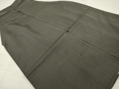 平和屋着物＊夏物 男性 行灯袴 縞 正絹 逸品 AABH2143ck
