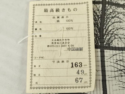 平和屋着物＊夏物　訪問着　変わり絽　間道　暈し染め　黒地　正絹　逸品　未使用　AABH2146ck