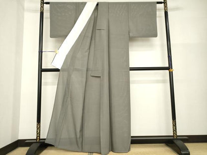 平和屋着物＊夏物 色無地 絽 煤色 正絹 逸品 AABH2147ck