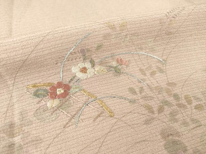 平和屋着物＊夏物 訪問着 絽縮緬 花籬文 暈し染め 金糸 正絹 逸品 AABH2150ck