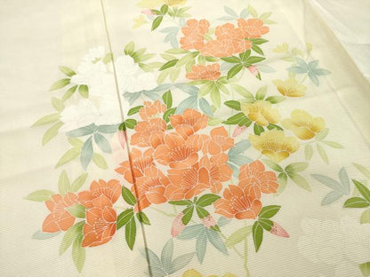 平和屋着物＊夏物 訪問着 絽 友禅 草花文 正絹 逸品 AABH2151ck