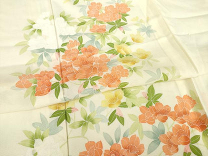 平和屋着物＊夏物 訪問着 絽 友禅 草花文 正絹 逸品 AABH2151ck