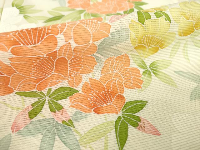 平和屋着物＊夏物 訪問着 絽 友禅 草花文 正絹 逸品 AABH2151ck
