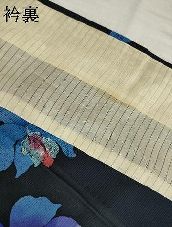 平和屋着物＊夏物 小紋 絽 作家物 舞花文 正絹 逸品 AABH2152ck