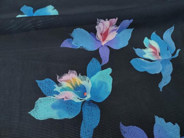 平和屋着物＊夏物 小紋 絽 作家物 舞花文 正絹 逸品 AABH2152ck