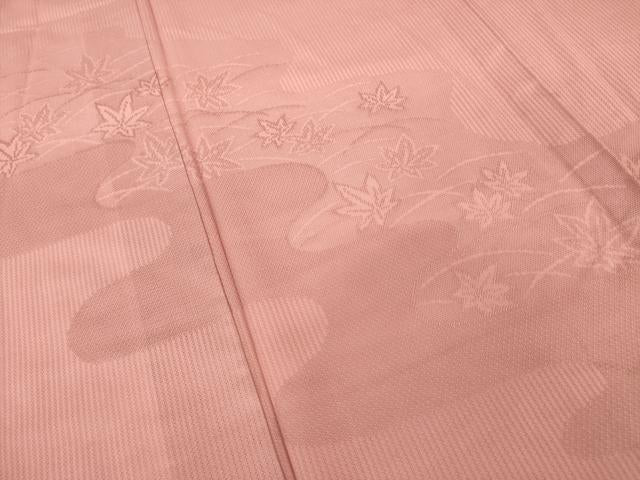 平和屋着物＊夏物 無地絵羽訪問着 流水楓紋絽 蘇芳香色 大丸扱い 正絹 逸品 AABH2154ck
