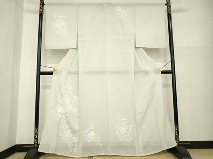 平和屋着物＊夏物 訪問着 絽 草花文 正絹 逸品 AABH2156ck