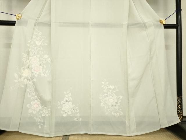 平和屋着物＊夏物 訪問着 絽 草花文 正絹 逸品 AABH2156ck