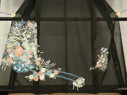 平和屋着物＊夏物 黒留袖 絽 花車文 金彩 正絹 逸品 未使用 AABH2159ck