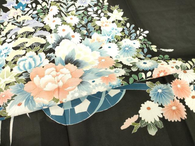 平和屋着物＊夏物 黒留袖 絽 花車文 金彩 正絹 逸品 未使用 AABH2159ck