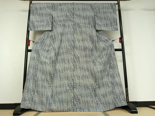 平和屋着物▽小紋　単衣　草花文　洗える着物　AABH2161jh