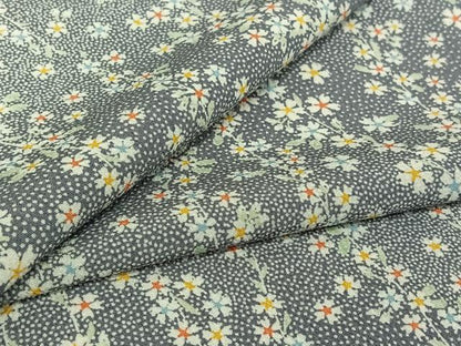 平和屋着物▽小紋　単衣　草花文　洗える着物　AABH2161jh
