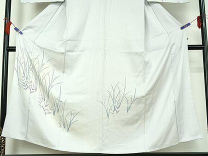 平和屋着物▽訪問着　単衣　草花文　正絹　逸品　AABH2163jh
