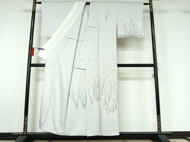 平和屋着物▽訪問着　単衣　草花文　正絹　逸品　AABH2163jh