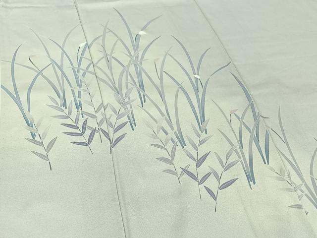 平和屋着物▽訪問着　単衣　草花文　正絹　逸品　AABH2163jh