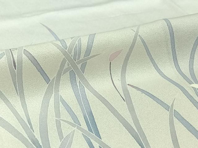 平和屋着物▽訪問着　単衣　草花文　正絹　逸品　AABH2163jh