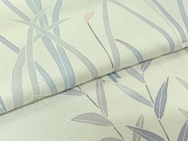 平和屋着物▽訪問着　単衣　草花文　正絹　逸品　AABH2163jh