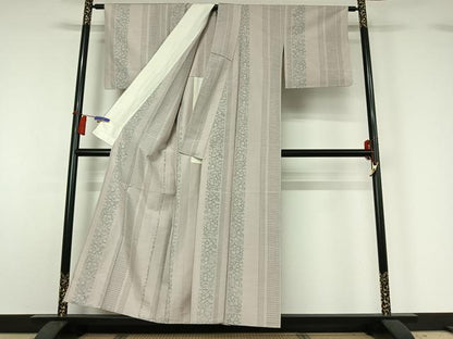 平和屋着物▽上質な紬 単衣 花間道 正絹 逸品 AABH2165jh