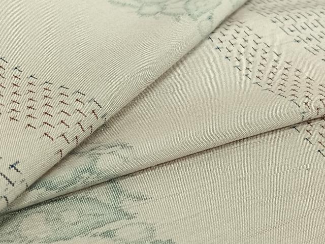 平和屋着物▽上質な紬 単衣 花間道 正絹 逸品 AABH2165jh