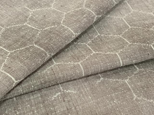 平和屋着物▽上質な紬 単衣 亀甲文 正絹 逸品 AABH2169jh
