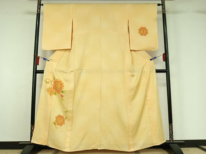 平和屋着物▽中国三大刺繍 相良刺繍 訪問着 単衣 正倉院花文 正絹 逸品 AABH2170jh