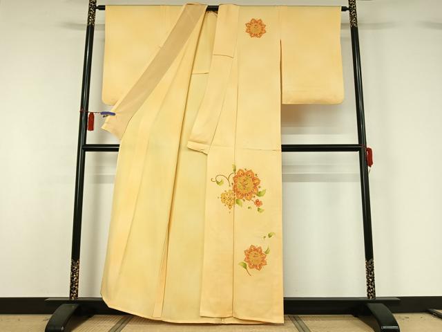 平和屋着物▽中国三大刺繍 相良刺繍 訪問着 単衣 正倉院花文 正絹 逸品 AABH2170jh