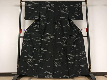 平和屋着物▽小紋 単衣 吹き寄せ文 洗える着物 AABH2176jh