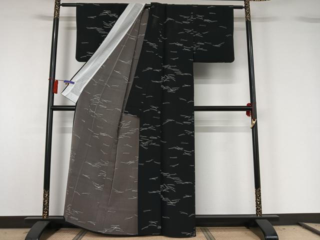 平和屋着物▽小紋 単衣 吹き寄せ文 洗える着物 AABH2176jh