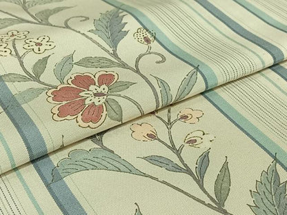 平和屋着物▽訪問着　単衣　紬地　更紗花間道　正絹　逸品　AABH2178jh