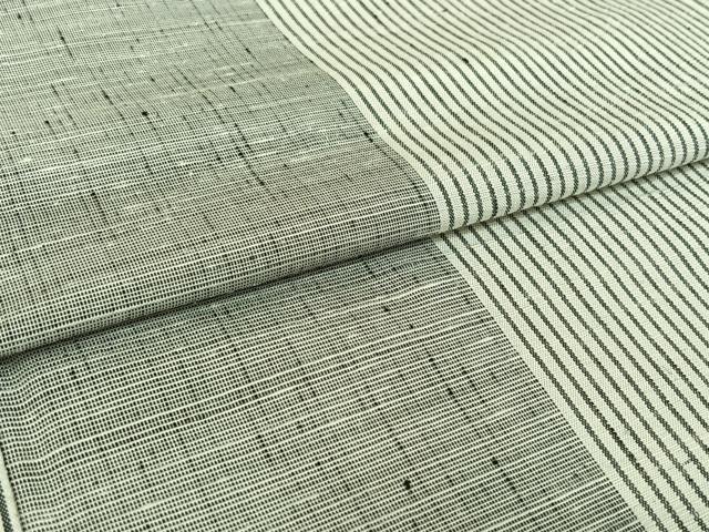 平和屋着物▽絲藝苑　上島洋山　紬　単衣　縞　正絹　逸品　AABH2183jh