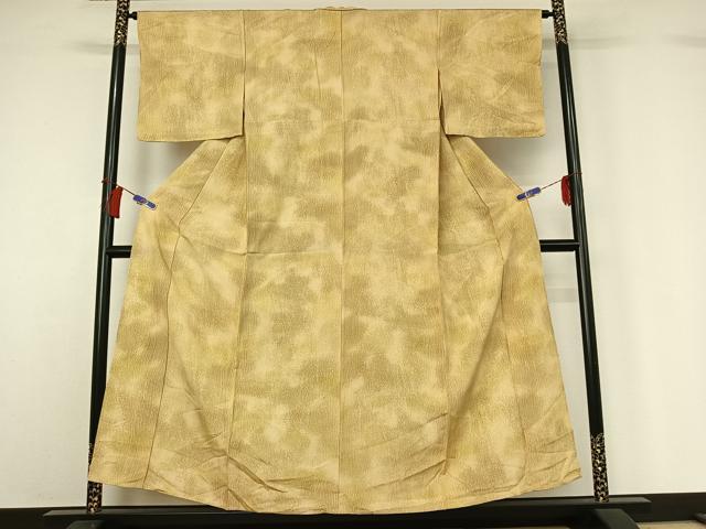 平和屋着物▽上質な小紋　単衣　杢目文　暈し染め　正絹　逸品　AABH2184jh