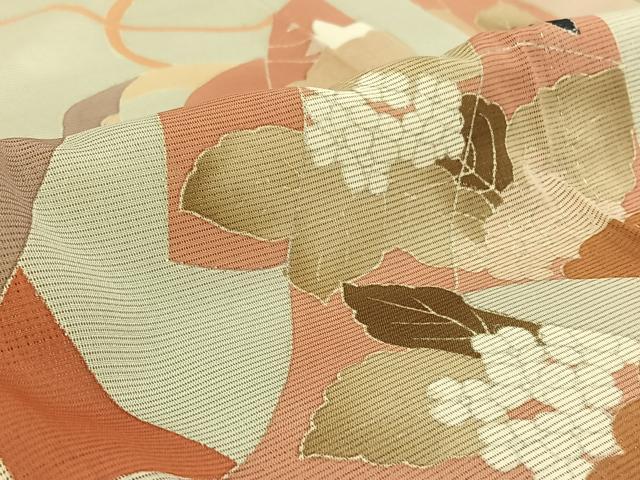 平和屋着物▽訪問着　無双　紗袷　紗×絽　吉祥花文　銀彩　正絹　逸品　AABH2185jh