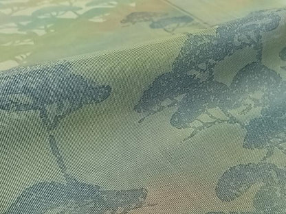 平和屋着物▽訪問着　無双　紗袷　紗×紗　手描き　松文　暈し染め　正絹　逸品　AABH2190jh