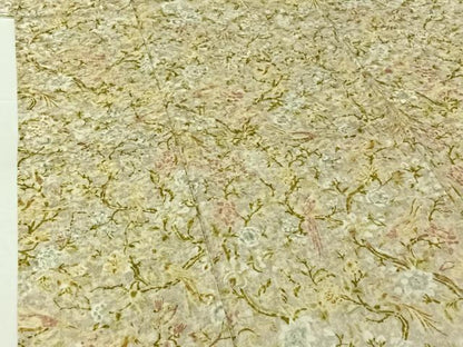 平和屋着物▽上質な小紋　単衣　花鳥文　正絹　逸品　AABH2191jh