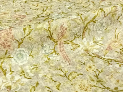 平和屋着物▽上質な小紋　単衣　花鳥文　正絹　逸品　AABH2191jh