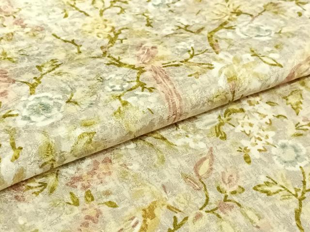 平和屋着物▽上質な小紋　単衣　花鳥文　正絹　逸品　AABH2191jh