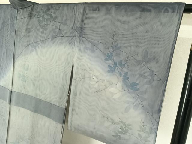 平和屋着物▽訪問着　無双　紗袷　紗×紗　手描き　枝花文　正絹　逸品　AABH2192jh