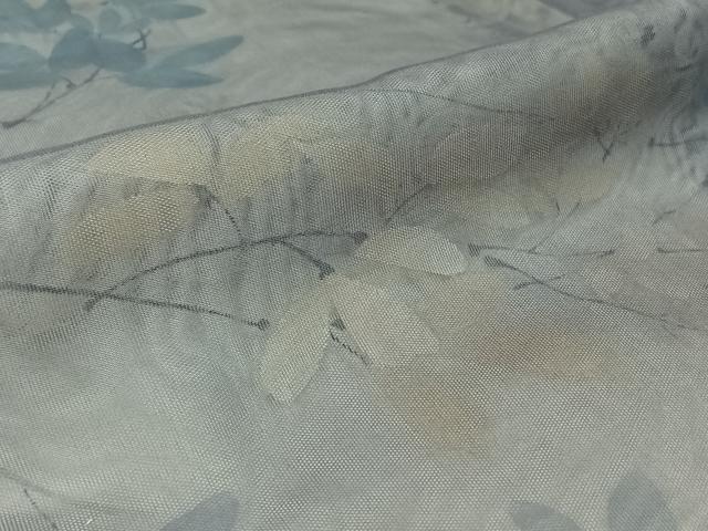 平和屋着物▽訪問着　無双　紗袷　紗×紗　手描き　枝花文　正絹　逸品　AABH2192jh