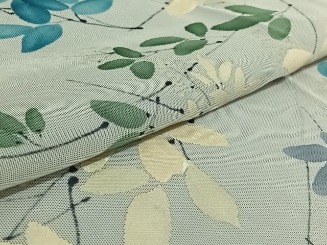 平和屋着物▽訪問着　無双　紗袷　紗×紗　手描き　枝花文　正絹　逸品　AABH2192jh