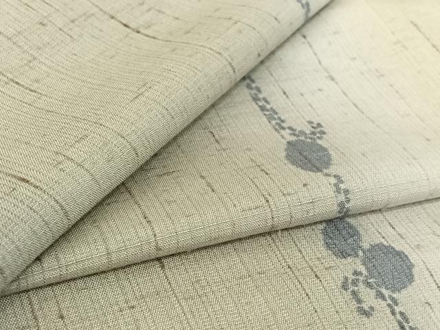 平和屋着物▽上質な紬　単衣　草花文　暈し染め　やまと誂製　正絹　逸品　AABH2193jh 平和屋着物▽上質な紬 単衣 草花文 暈し染め やまと誂